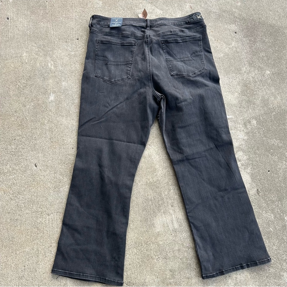 American Eagle Hi Rise Kick Crop Jeans Stretch Knee Slits Size 20 Long NEW NWT - Picture 2 of 5